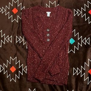 Burgundy knit sweater